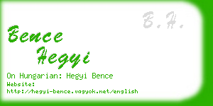 bence hegyi business card